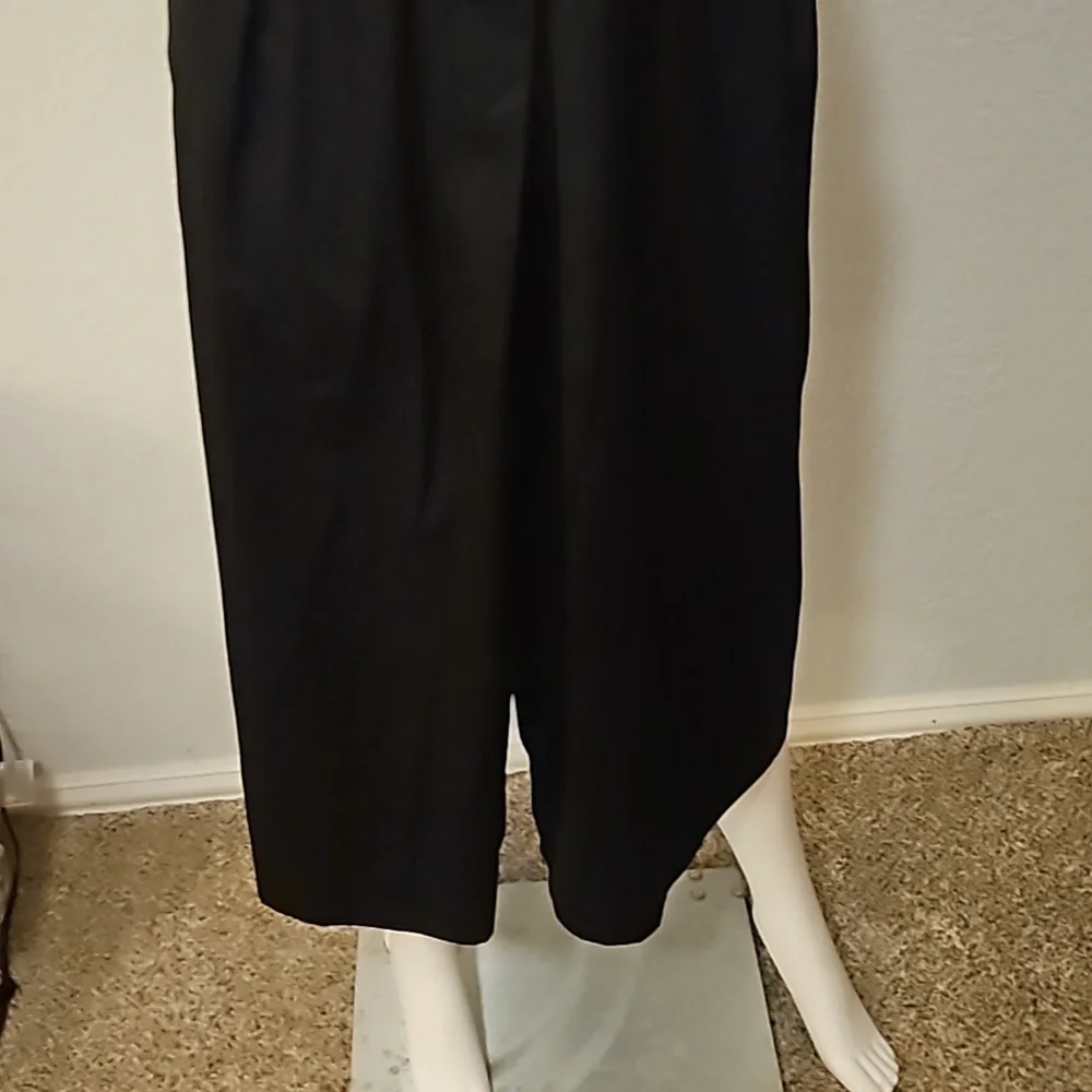VTG SILVERCORD 1970s Black High Waist Wide Barrel Leg Midi Cullottes